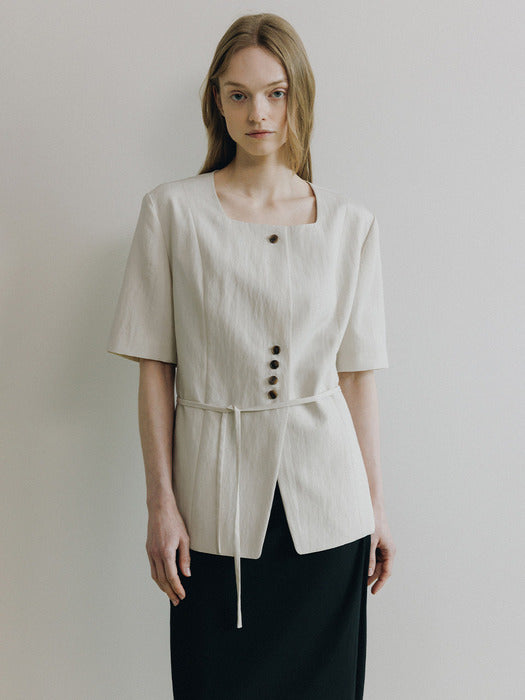 Loeuvre Square Neck Half Sleeve Jacket