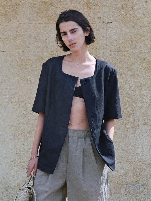 Loeuvre Square Neck Half Sleeve Jacket