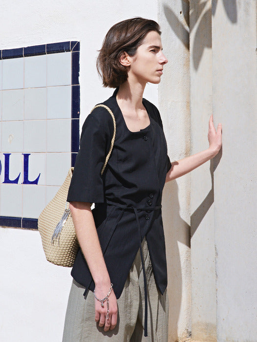 Loeuvre Square Neck Half Sleeve Jacket