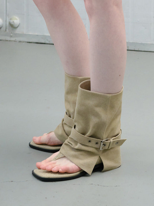 Raive Terre Sandal Boots in Beige