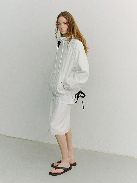 Dunst Unisex Logo Windbreaker White Soft Blue