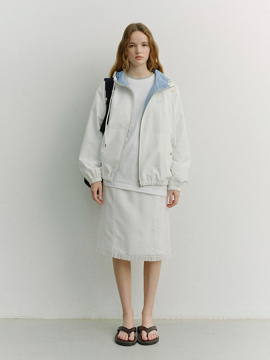 Dunst Unisex Logo Windbreaker White Soft Blue