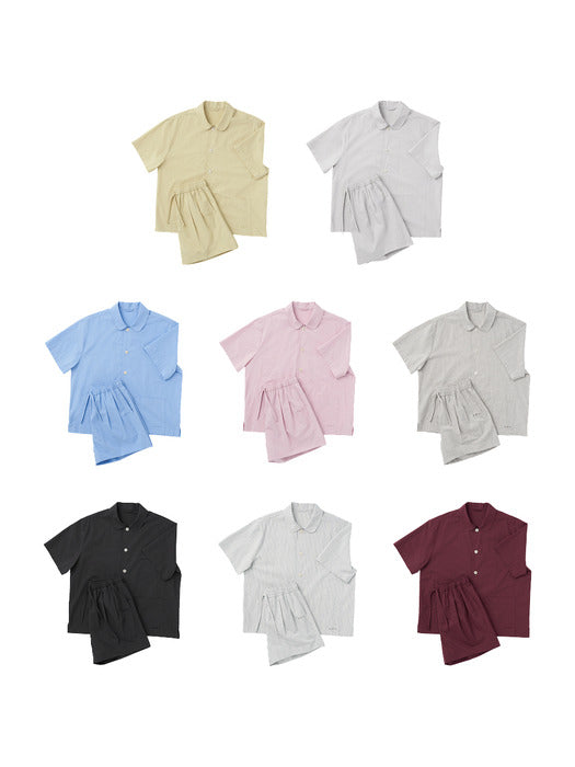 Wconcept_Gbh_Home Pajamas Short Set (8 Colors, 4 Sizes) Cotton Pajama Set Unisex
