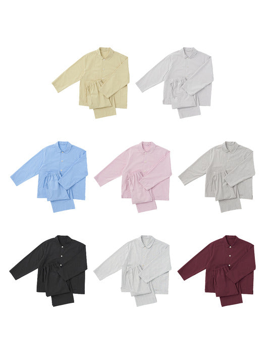 Wconcept_Gbh_Home Pajamas Long Set (8 Colors, 4 Sizes) Cotton Pajama Set Unisex