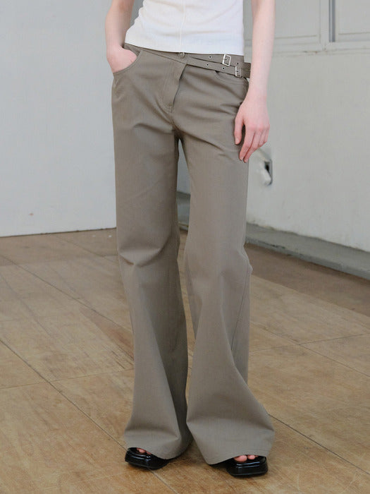 Raive Double-Belted Bootcut Pants