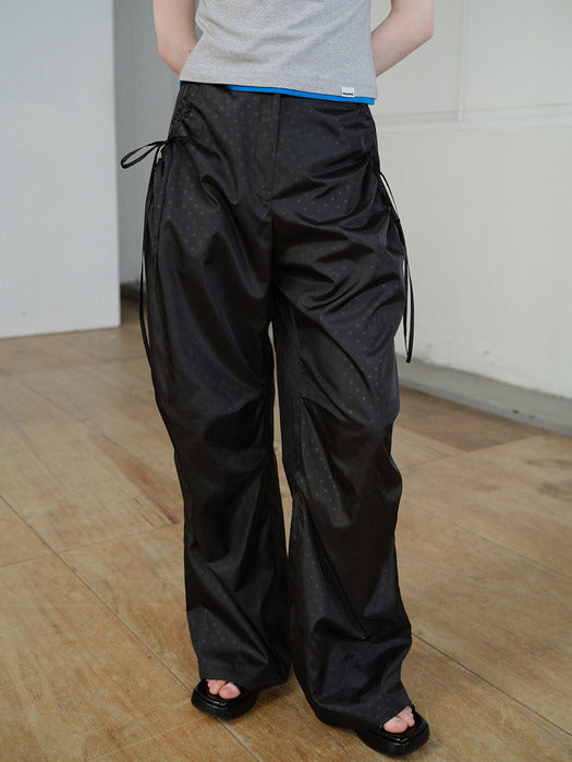Raive Dot Shirring Ribbon Pants