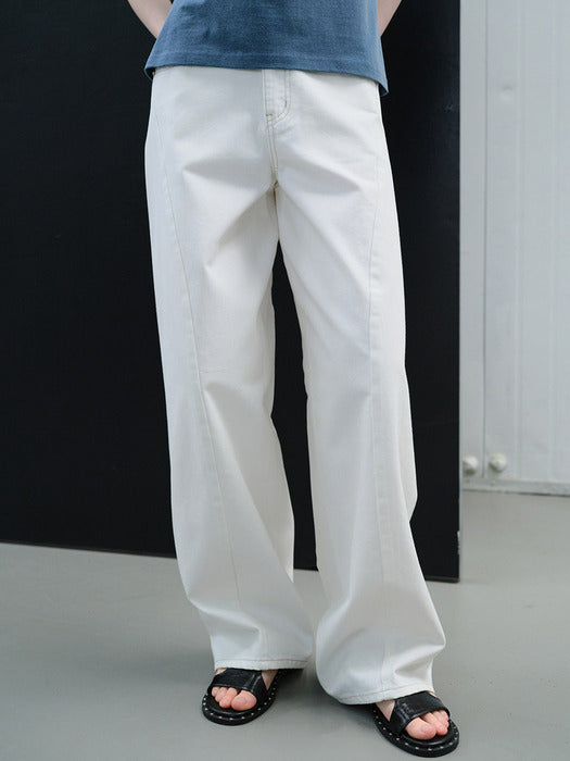 Raive Curved Cutting Detail Denim