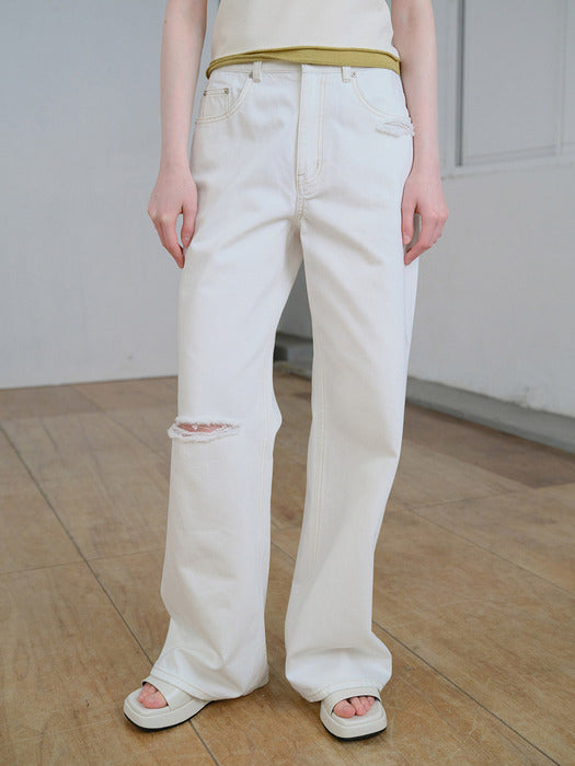 Raive Damage Cutting Detail Denim