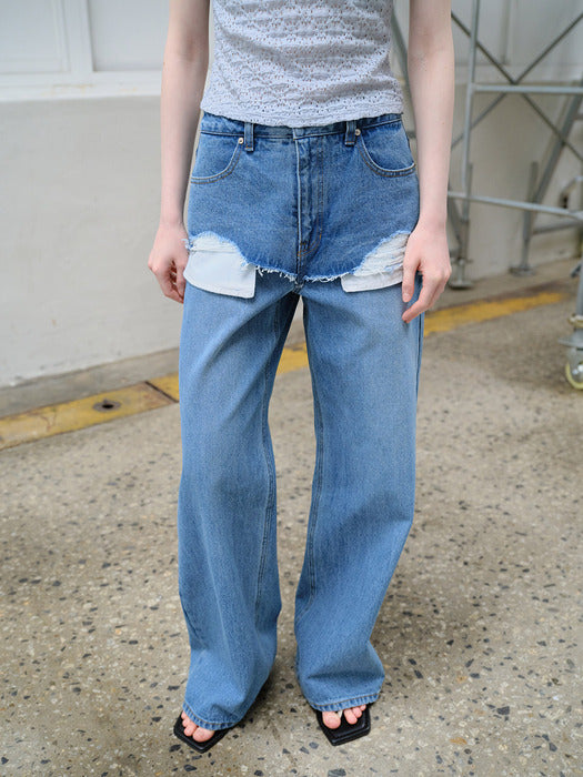 Raive Cutting Detail Denim