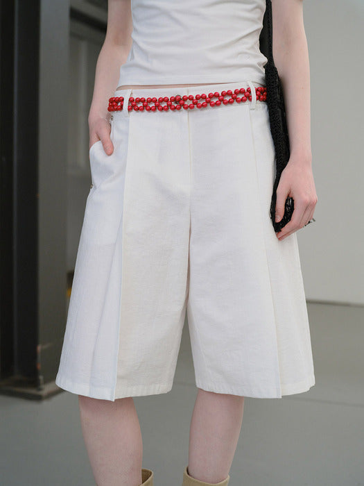 Raive Tuck Wide Half Pants