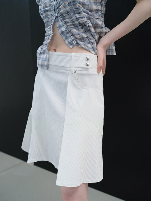 Raive Stripe Unbalanced Skirt