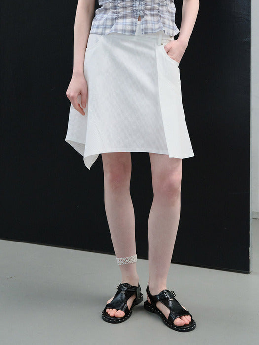 Raive Stripe Unbalanced Skirt