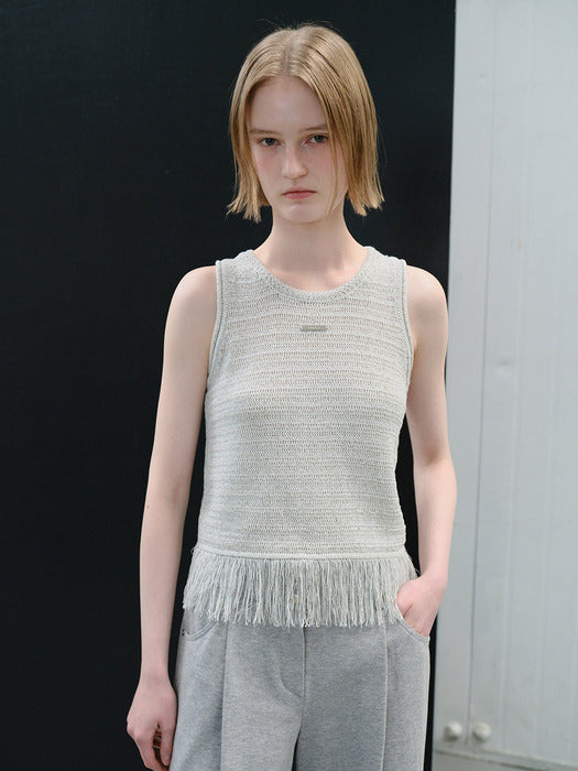 [raive] Tassle Deatail Sleeveless Knit VK6MP555_2color