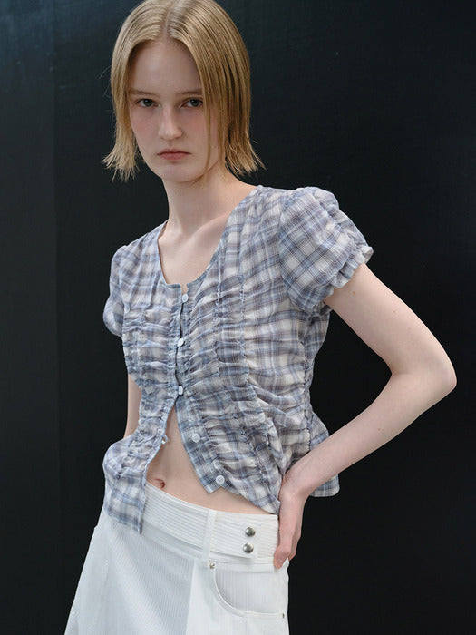 Raive Shirring Button Blouse