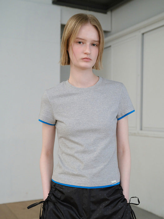 [raive] Layered Two-tone T-shirts VW6ME440_5color