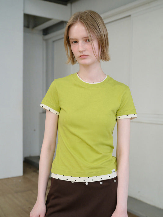 Raive Dot Layered Two-tone T-shirts
