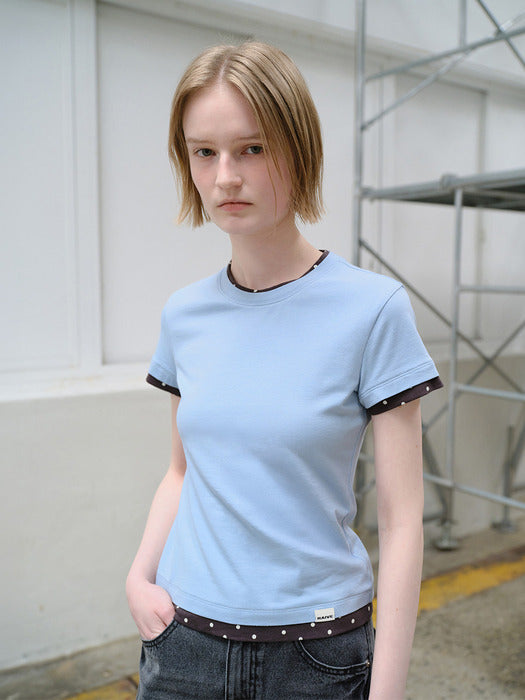 Raive Dot Layered Two-tone T-shirts