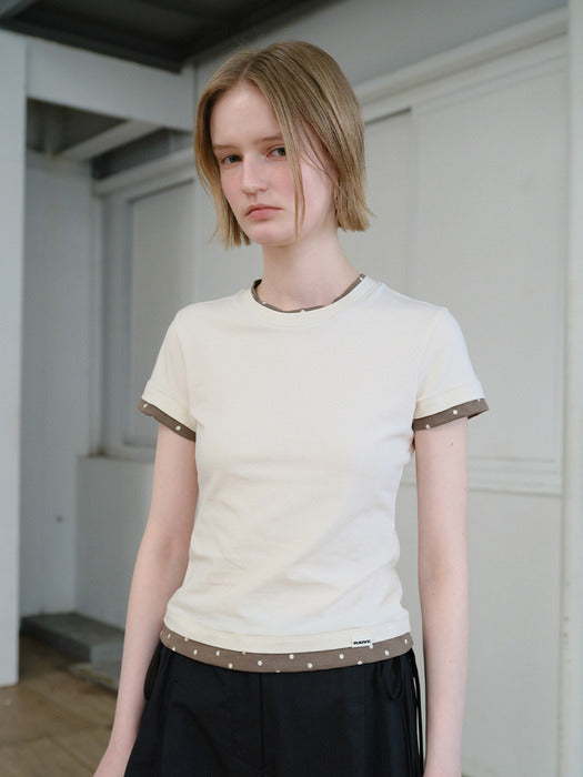 Raive Dot Layered Two-tone T-shirts