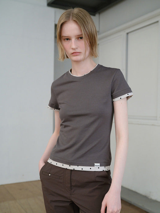 Raive Dot Layered Two-tone T-shirts