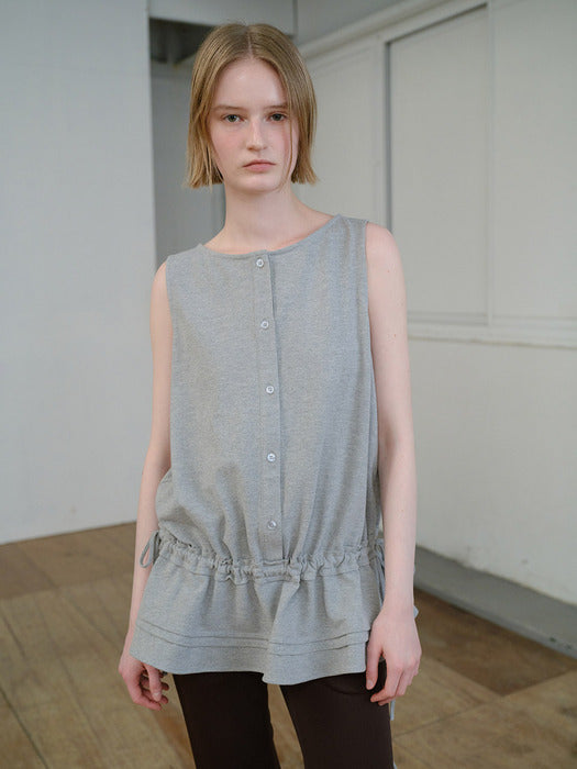 Raive Waist String Sleeveless Layered Top