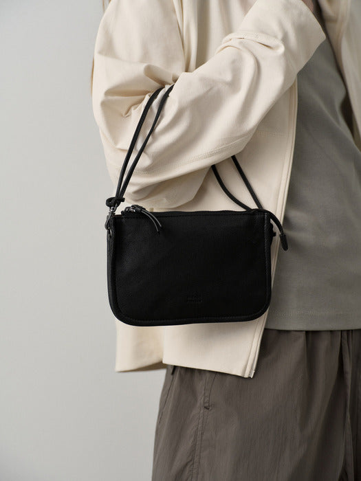 Facade Pattern Gabin Washing Leather Mini Bag black