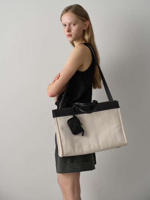 Facade Pattern Pullio Briefcase black ecru