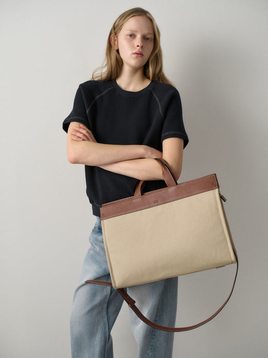 [facade pattern] Pullio Briefcase_cognac dust