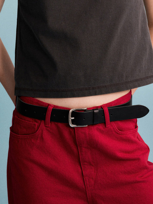 Facade Pattern Buttero Wide Leather Belt