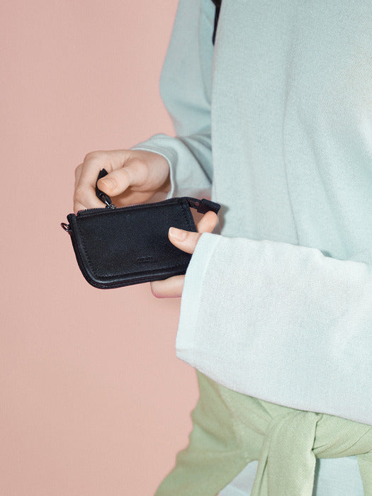 Facade Pattern Gavin Washed Leather Card Wallet black