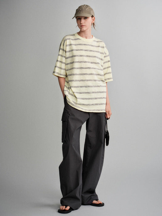 Facade Pattern Oversized Stripe T-shirt