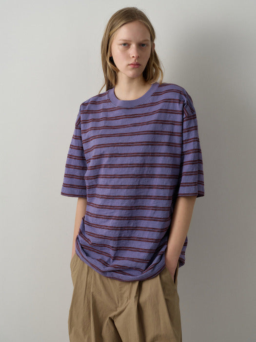 Facade Pattern Oversized Stripe T-shirt