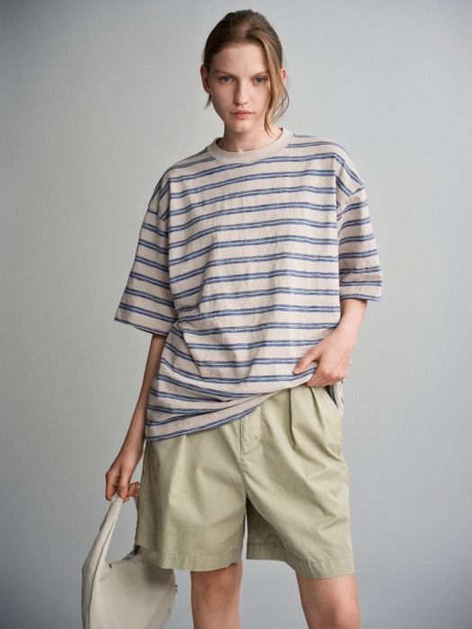 Facade Pattern Oversized Stripe T-shirt