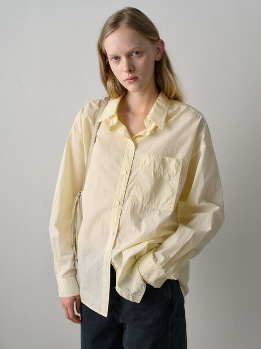 Facade Pattern Vintage Cotton Shirt lemon