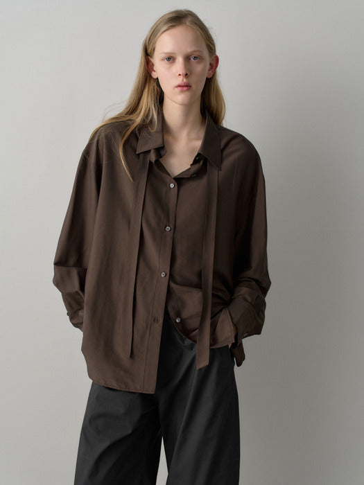 Facade Pattern Relax Tie Shirt brown