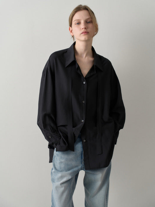 Facade Pattern Relax Tie Shirt navy