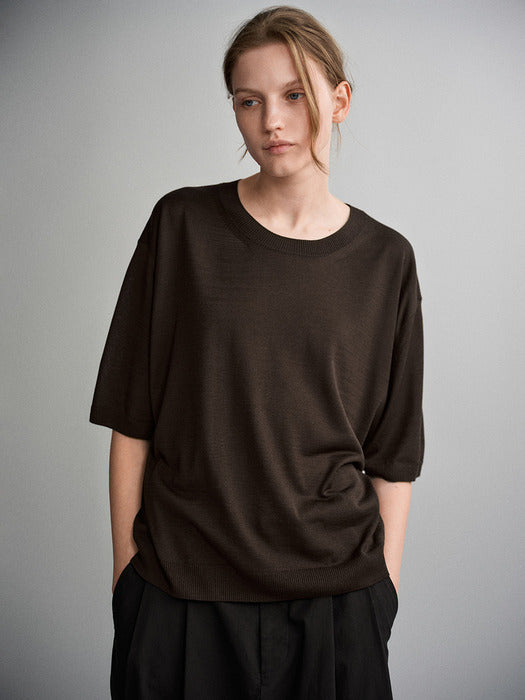 Facade Pattern Lyocell Knitwear T-shirt