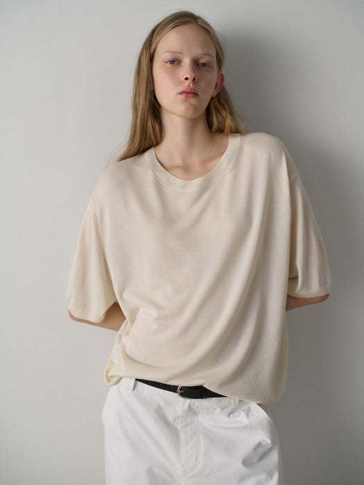[facade pattern] Lyocell Knitwear T-shirt_4color