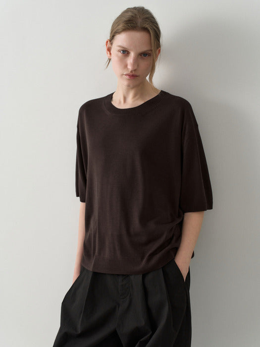 [facade pattern] Lyocell Knitwear T-shirt_4color