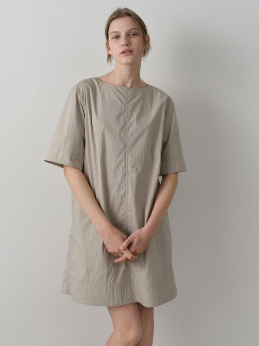 Facade Pattern Breeze Half Sleeve Dress soft grey