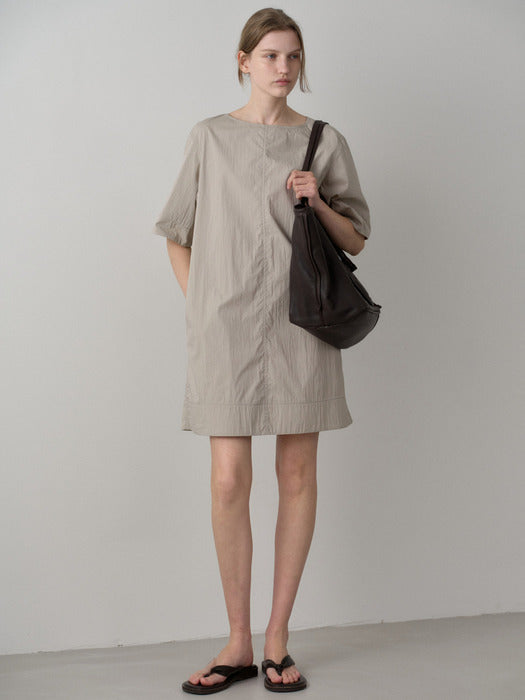 Facade Pattern Breeze Half Sleeve Dress soft grey