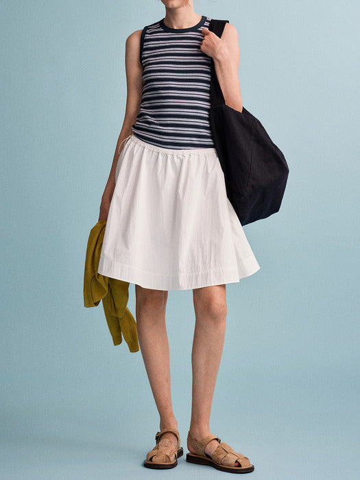 Facade Pattern Breeze Gather Mini Skirt off white