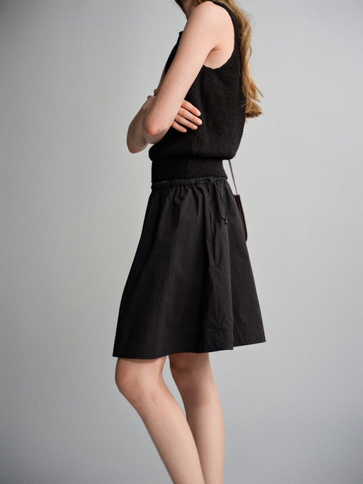 Facade Pattern Breeze Gather Mini Skirt black