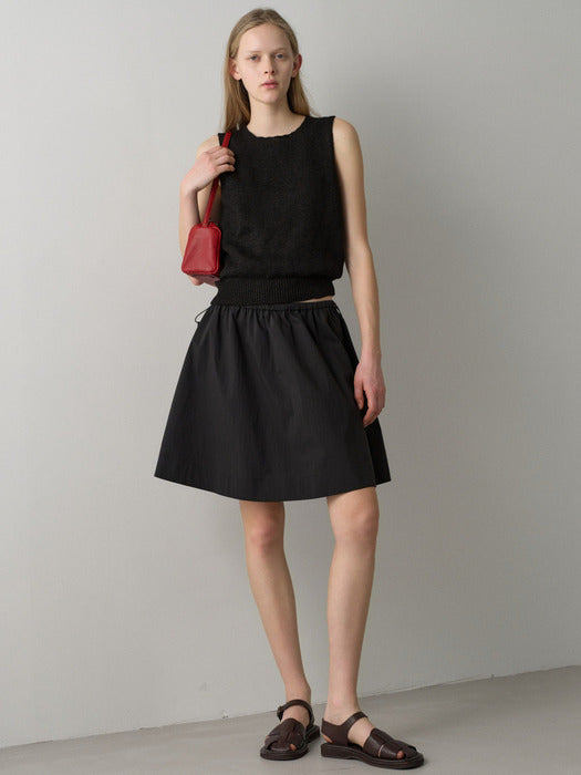 Facade Pattern Breeze Gather Mini Skirt black
