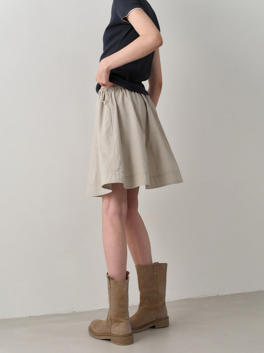 Facade Pattern Breeze Gather Mini Skirt soft grey