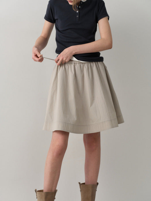 Facade Pattern Breeze Gather Mini Skirt - soft grey