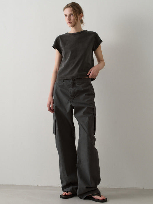 Facade Pattern Vintage Cotton Cargo Pants charcoal