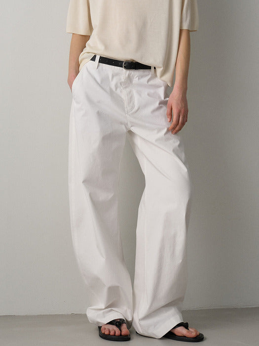 Facade Pattern Round Curved Pants white