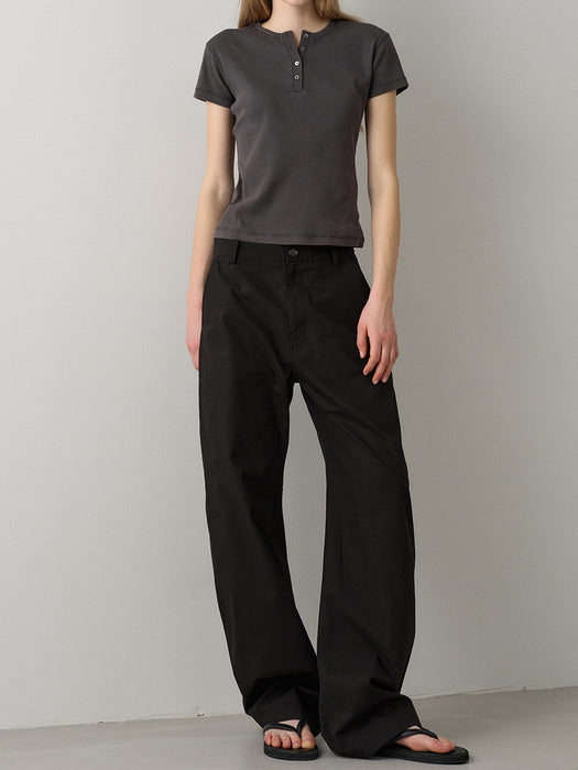 Facade Pattern Round Curved Pants black