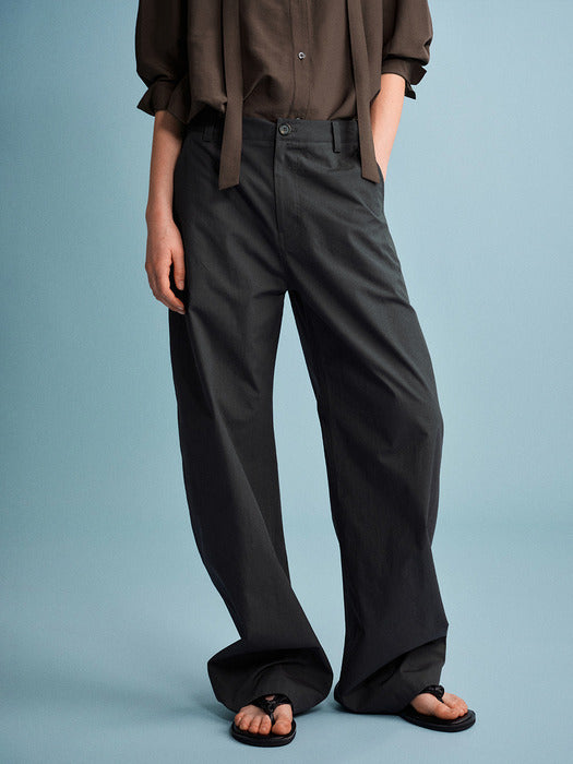 Facade Pattern Round Curved Pants charcoal