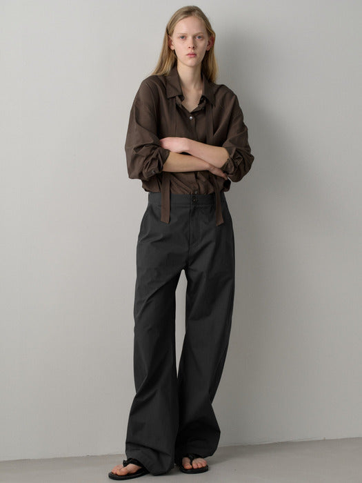 Facade Pattern Round Curved Pants charcoal
